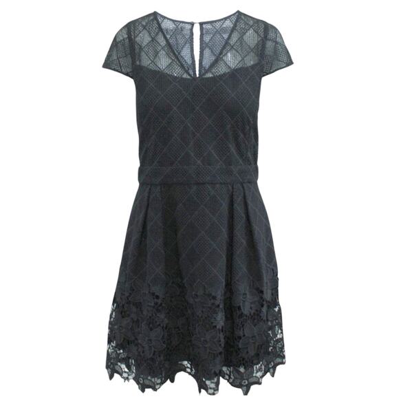 COMPTOIR DES COTONNIERS Lace Black Fit & Flare Dress Sz XXS - Picture 1 of 15